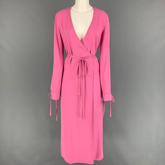 ATTICO Size 0 Pink Acetate Viscose Wrap Dress - Picture 1 of 8